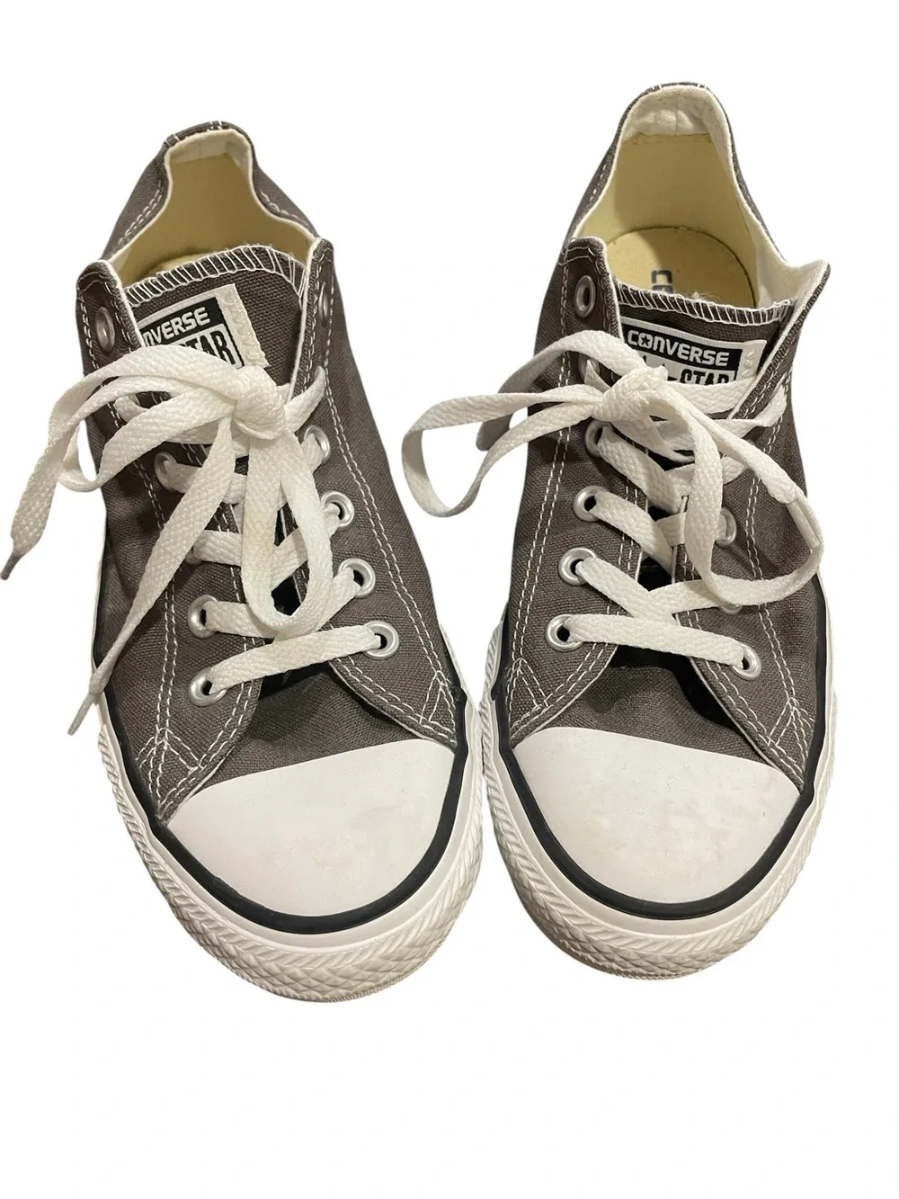 Converse Women’s Low Top Sneakers - Gray and White Size 9